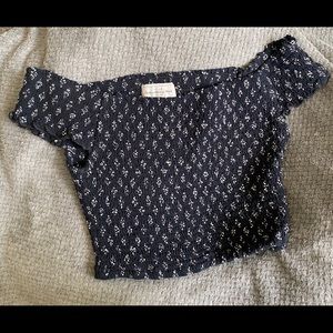 Patterned off the shoulder crop top